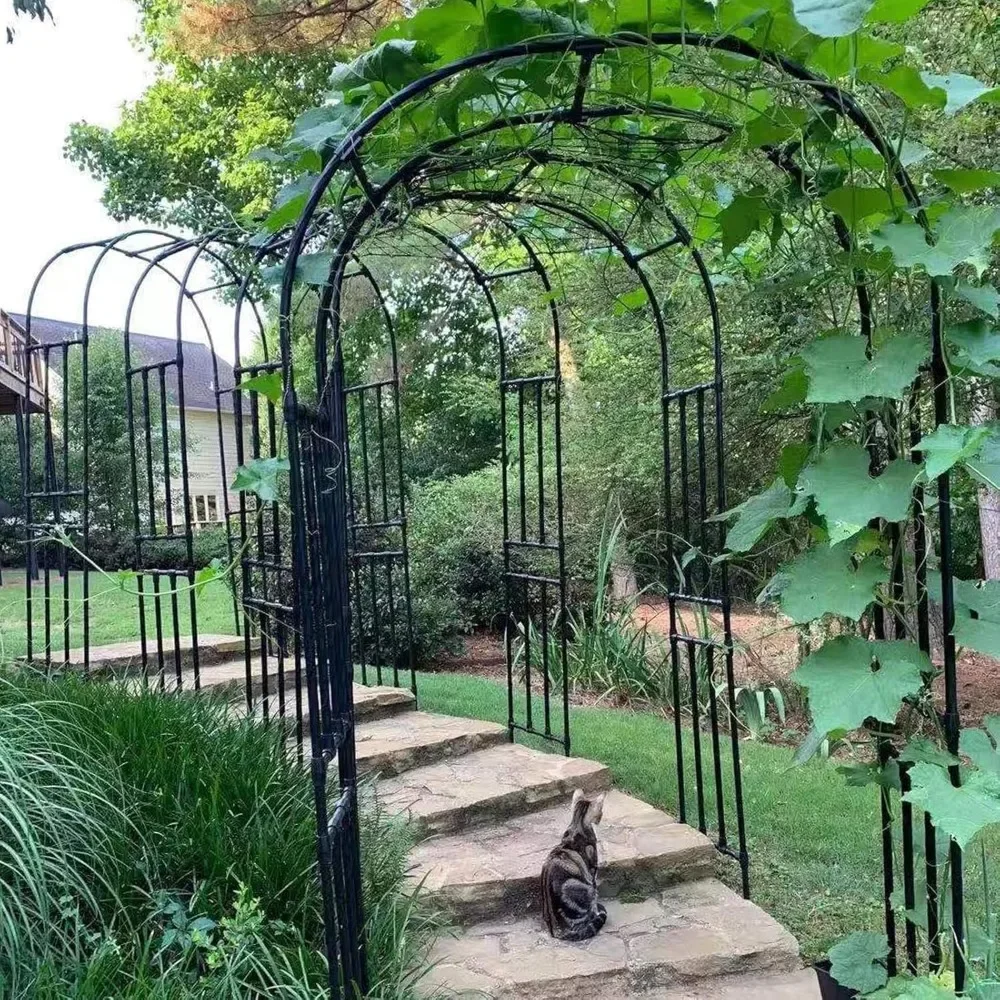 

Garden Arch Trellis - Length: 126in, Height: 94.5in Garden Arch Arbor Trellis for Climbing Plants Outdoor - Garden Arch for Lawn