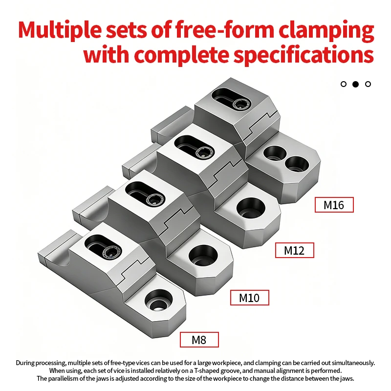 One-Way Heavy Cutting Toad Pliers Self-rebound Side M8 M10 M12 CNC Fixture Clamp Bench Vise Multi-Station Wedge Clamping Block