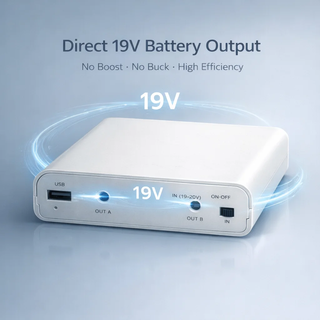 LY Tech All-in-One Computer 19V UPS, Native Series Battery Output, No Boost No Buck, High Efficiency, Battery Not Included