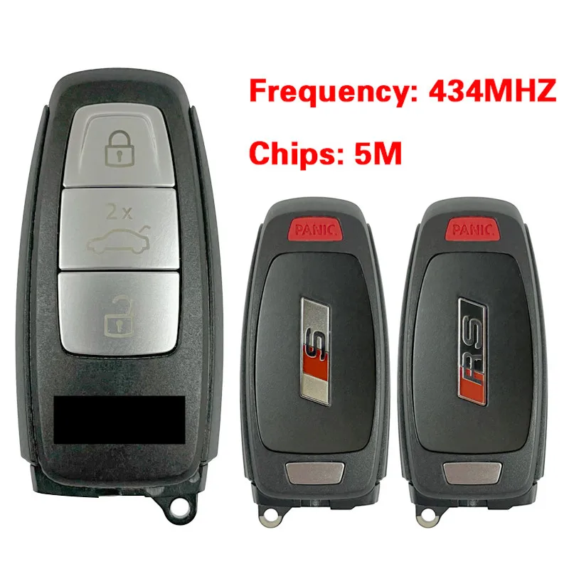 CN008196 Original 3+1 Button 434MHZ 5M Chip for Audi A8 2017-2021 Smart Key Remote Control Keyless Go 4N0 959 754 AF