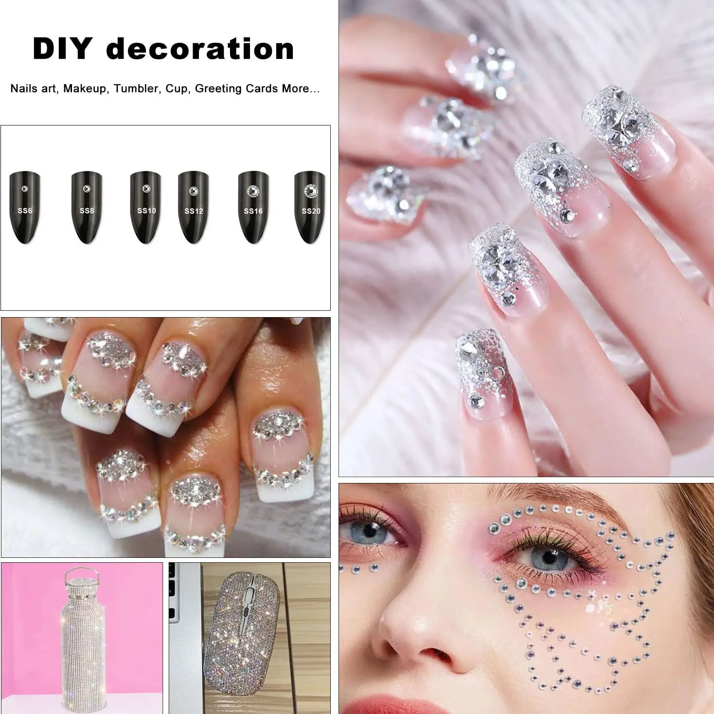 SS5-SS20 Glas-Kristall-Strass (Transparent), 1440-14400 Stück Flache Transparente Strass-Steine für DIY-Basteleien und Nagelkunst – Detail 7