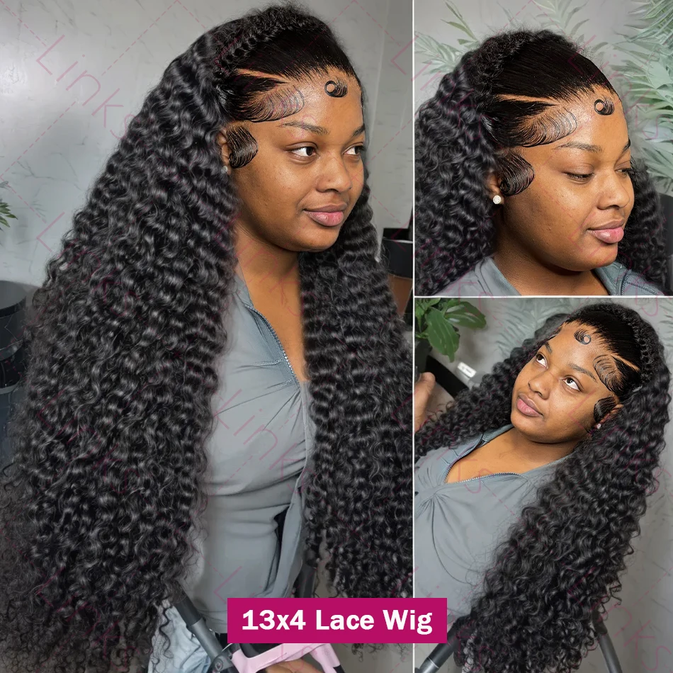 Deep Wave 13x4 13x6 Transparent Lace Front Wigs 30 38 Inch Brazilian Water Wave 13x7 Wig Human Hair For Women Links