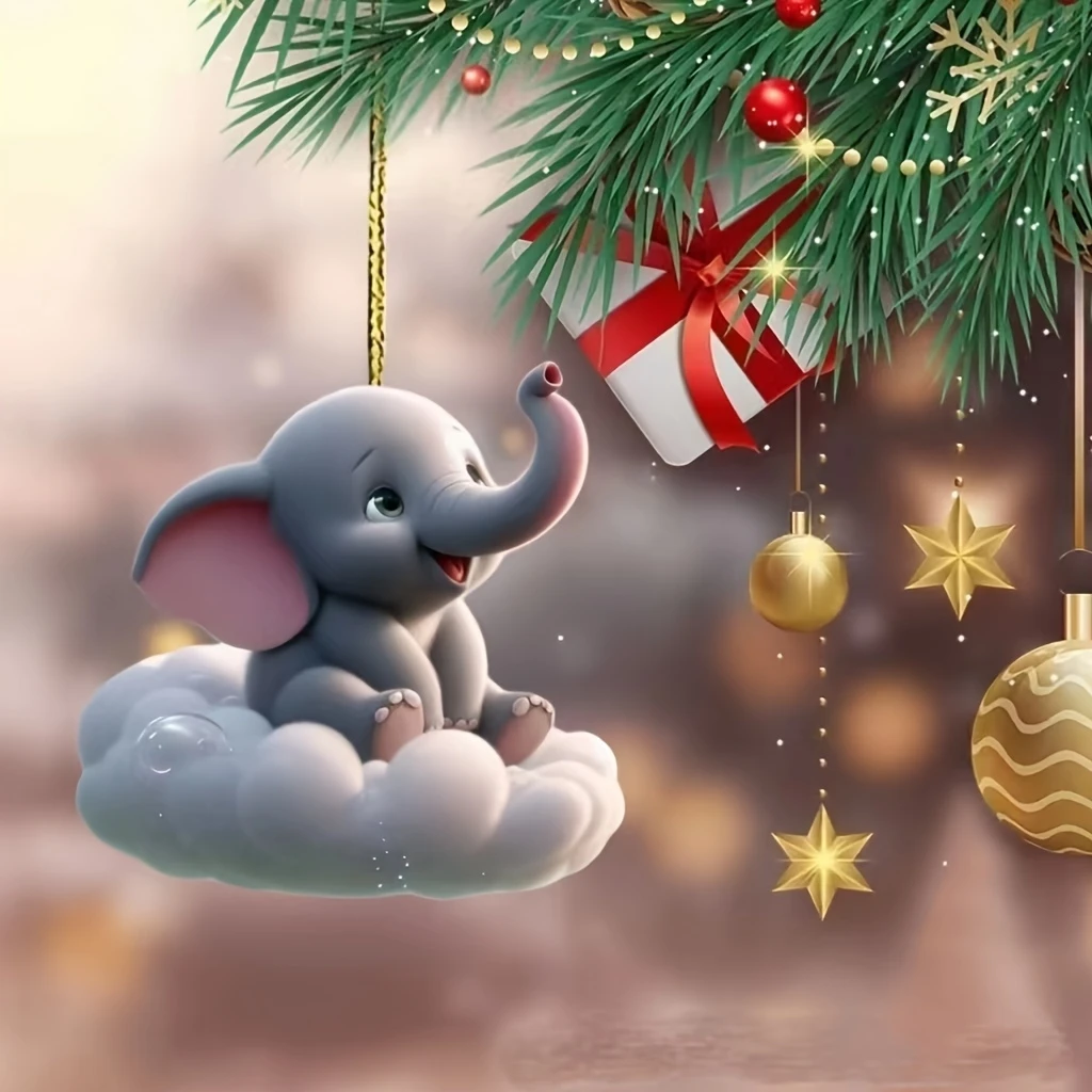 Car Pendant Elephant Hanging Ornaments Interior Rearview Mirror Decoration Hanging Decor Lucky Family Friends Gift Accessory