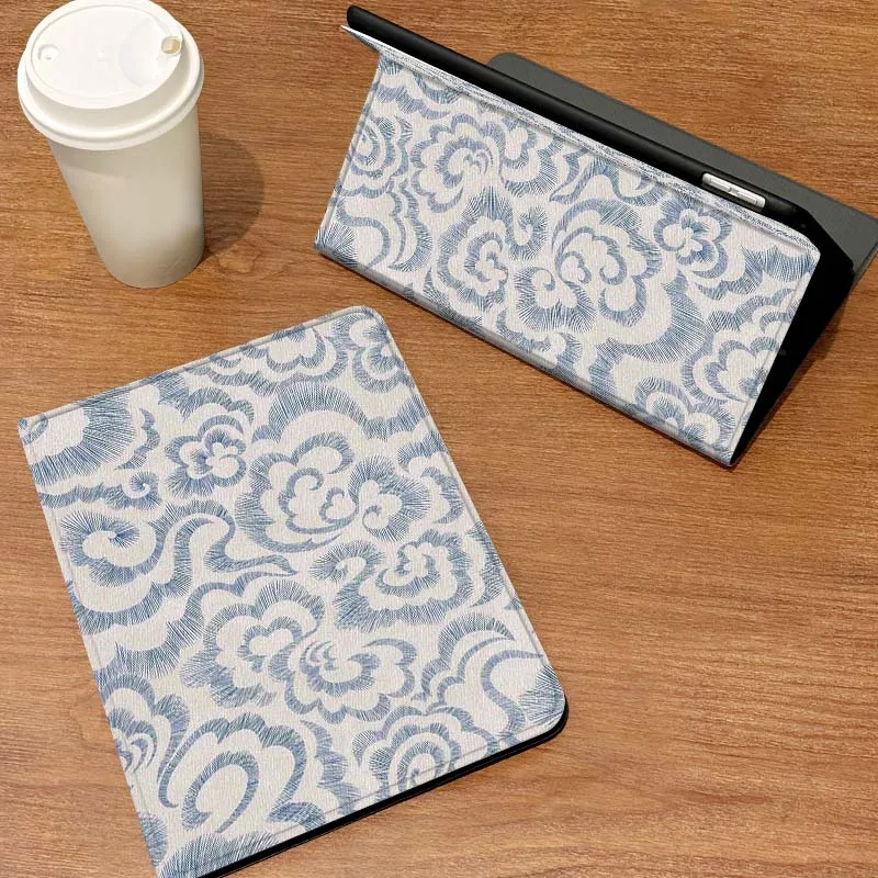 

Blue White Wave Pattern For Samsung Galaxy Tab S6 S7 S8 S9 S10 S11 FE Plus Lite Tablet Case
