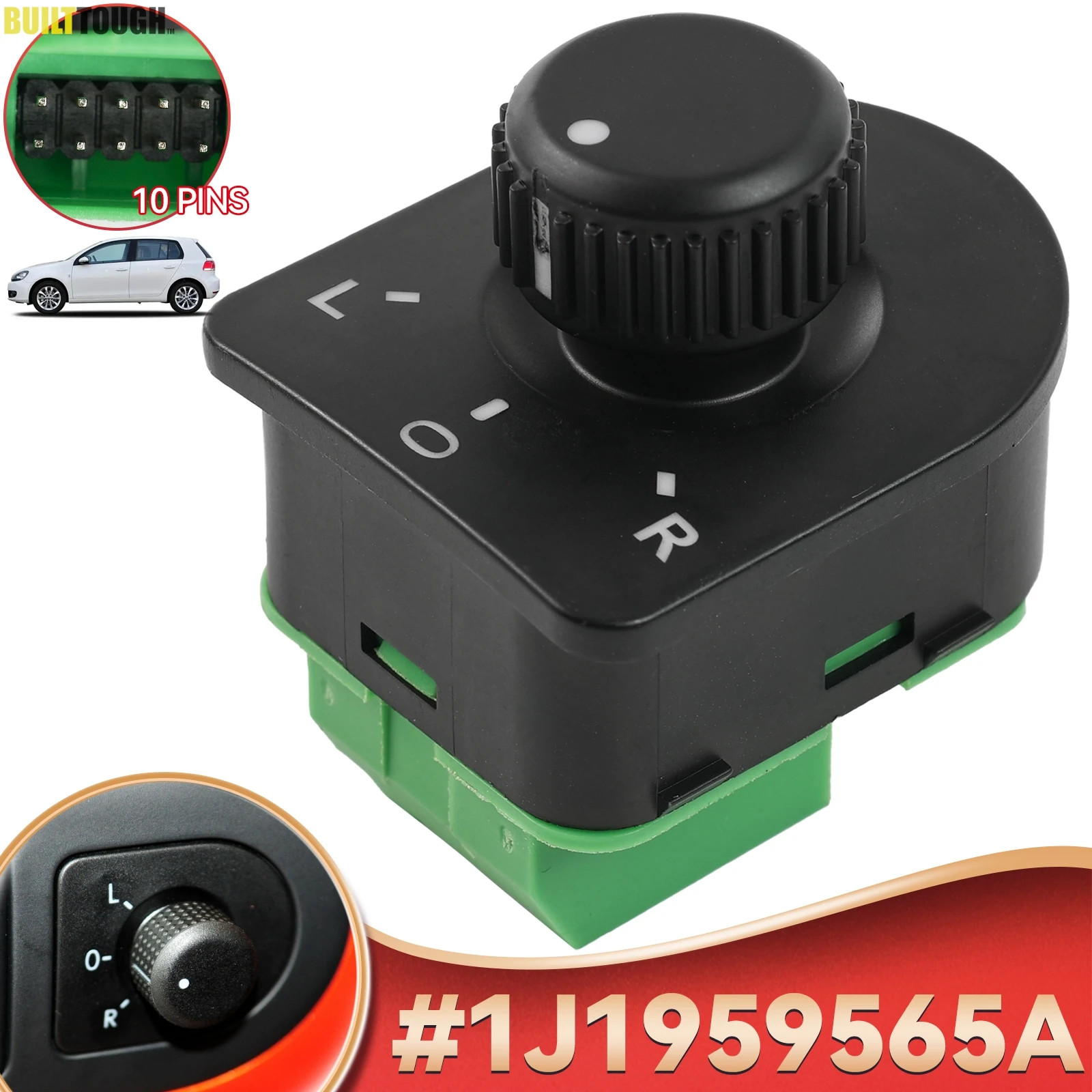 Master Mirror Control Switch Adjust Knob 1J1 959 565A 1J1959565A For VW 1998-1999 Golf 2002-2005 Jetta 98-10 Beetle 98-05 Passat