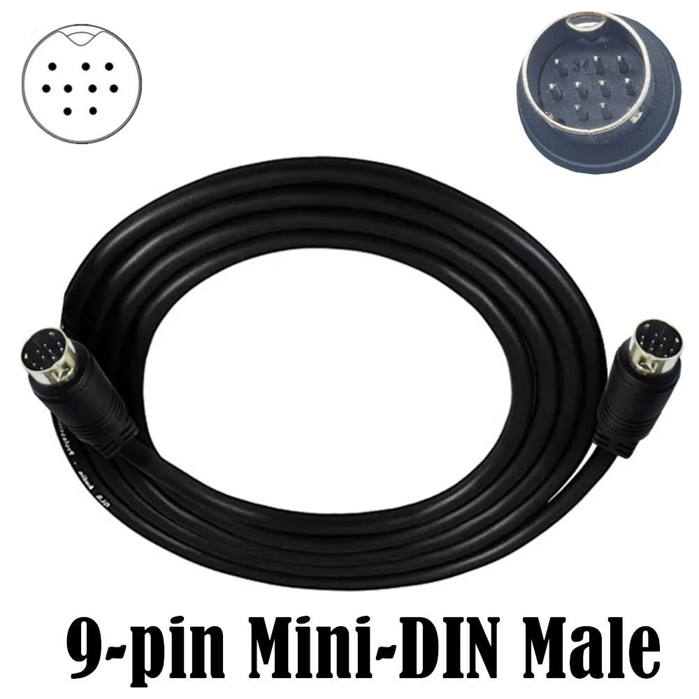 Mini Din 9-pin Male to 9-pin Male Audio Input Cable 1m 2m 3m Compatible Video Games, sound cards, audio equipment