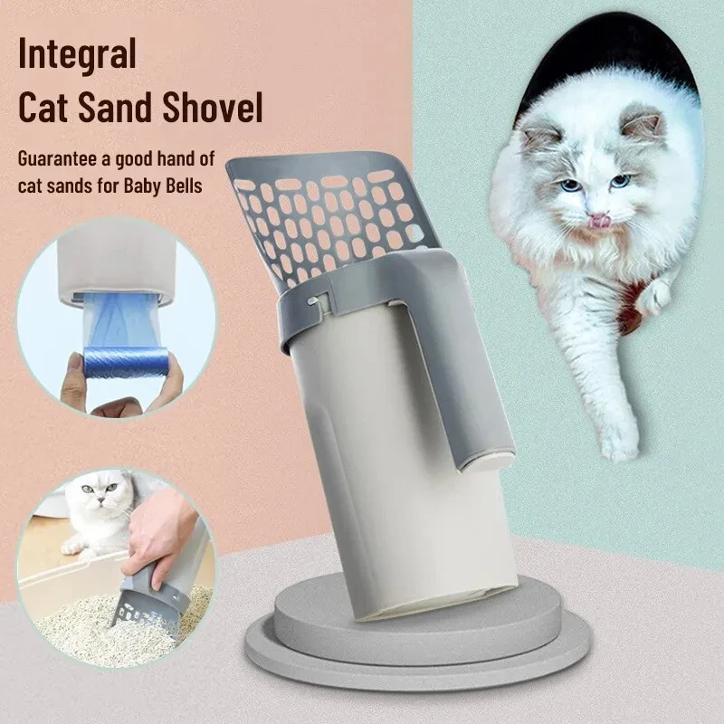 

Premium Cat Litter Scoop with1 Litter Bag with Waste Container Integrated Removable Pet Litter Scoop with Holder Portable Scoops