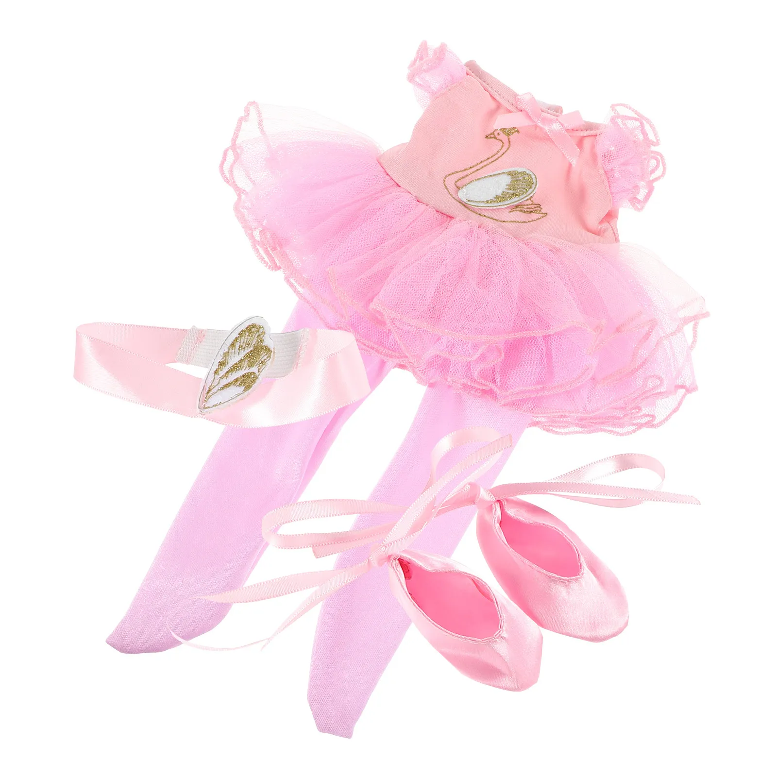1Set Ballet Skirt Dress Set for 14 Inch Princess Headband Ballet Accessories Ballerina Clothes Baby Dress