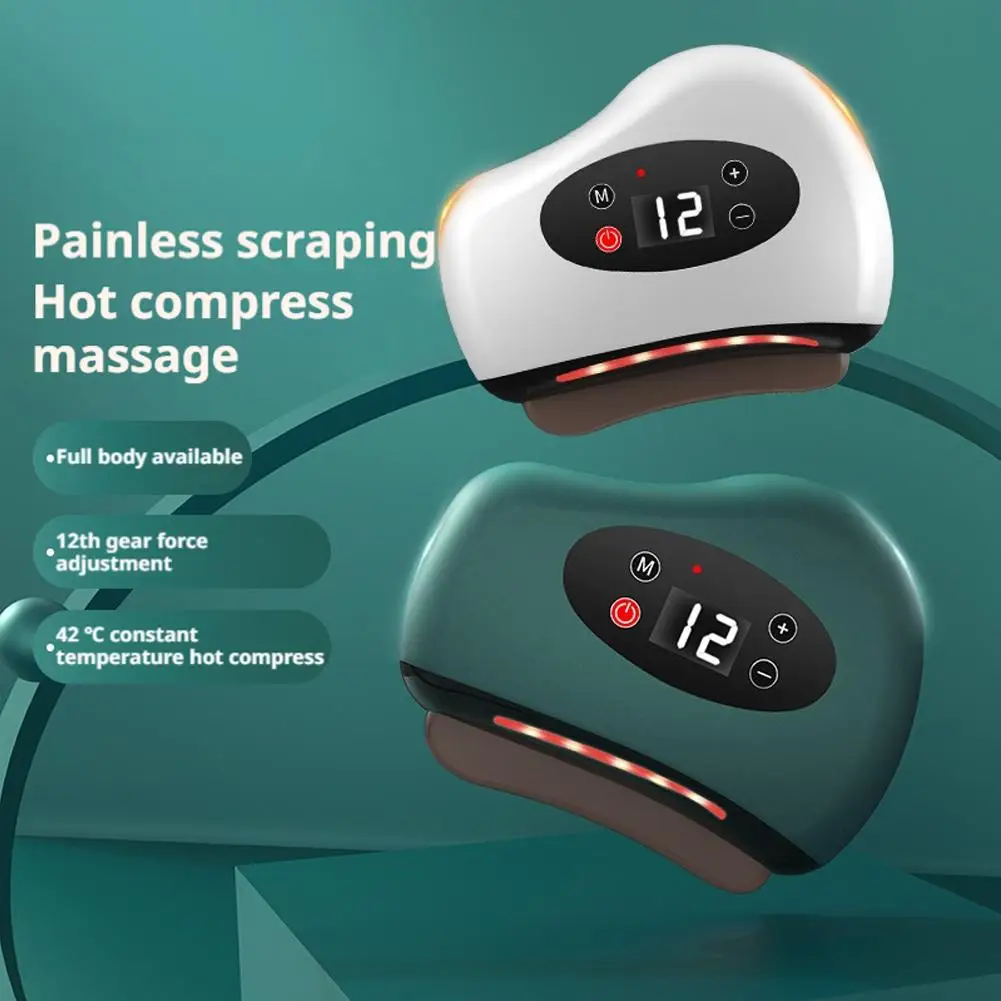 

Electric Scraping Vibration Massage Hot Compress Dredging Meridian Lymphatic Drainage Soothe Tense Muscles Gua Sha Board