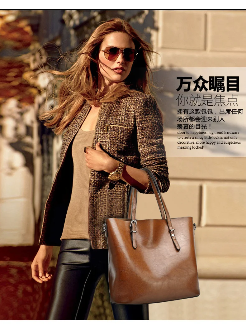 Luxury Brand Designer Women Genuine Leather Handbag Fashion Female Shoulder Messenger Large Capacity Casual Tote Crossbody Bag