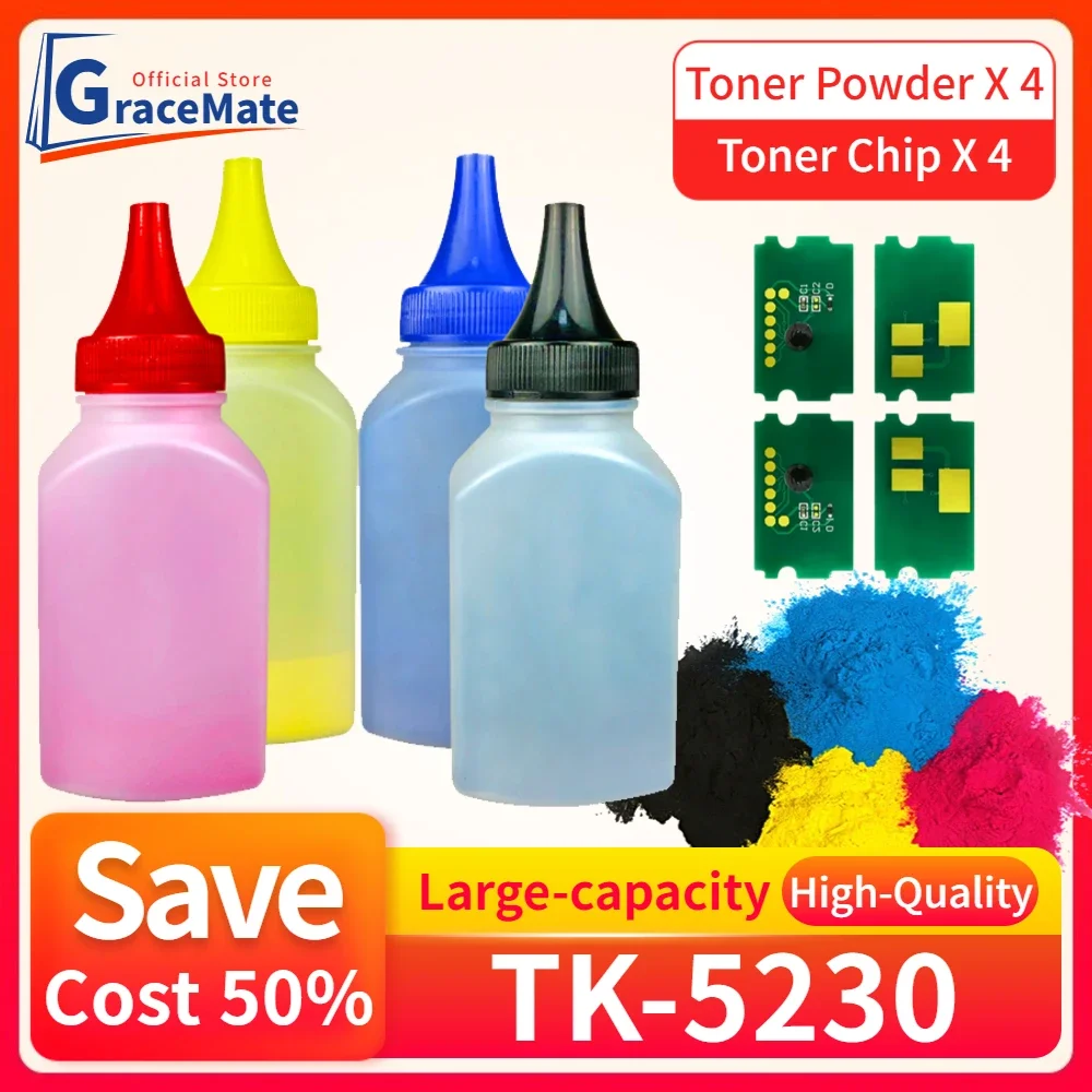 

TK-5230 TK5230 KCMY цветной тонер-порошок для Kyocera ECOSYS M5521cdw P5021cdw P5021cdn M5521 P5021 чип сброса картриджа с тонером EUR