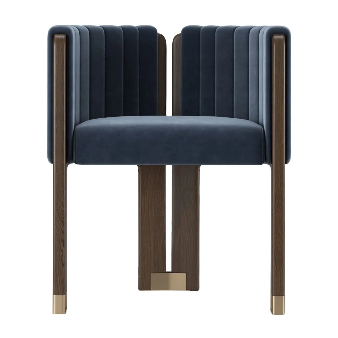 #￥Middle East Style Dining Chair Modern Furniture Velvet Fabric Stable 3 Solid Wood Legs Camel Velvet Upholstered Arm Chair