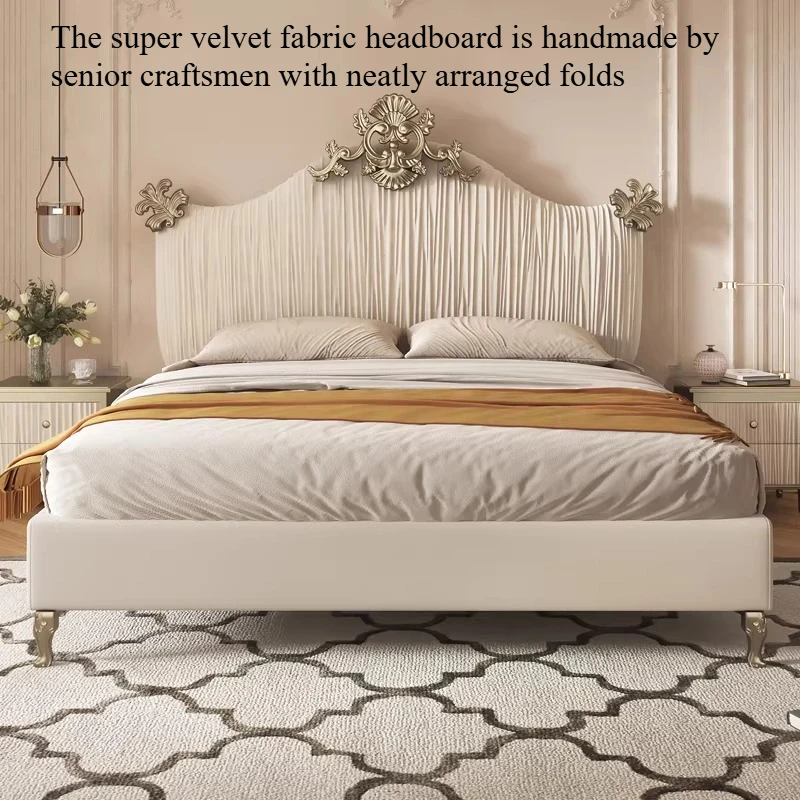 

180x200cm Aesthetic Double Bed Frame Full Wooden Nordic Design High Double Beds Luxury Hotel Sleeping Storage Bedroom Furnitures