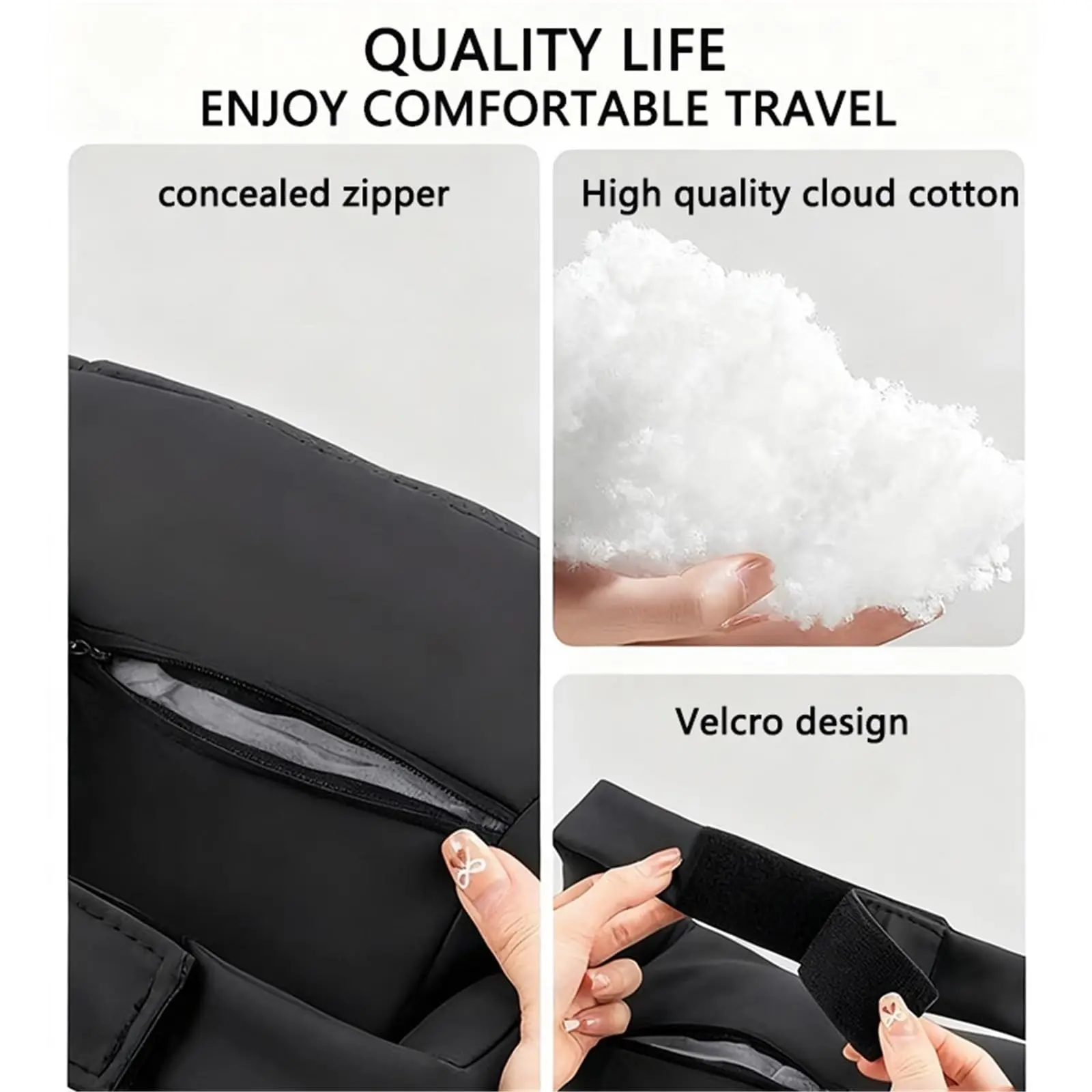 Nappa-Leder Auto-Nackenstützkissen, Ergonomische Halswirbelstütze für Autositze, Hochelastisches Weiches Auto-Nackenkissen – Detail 6