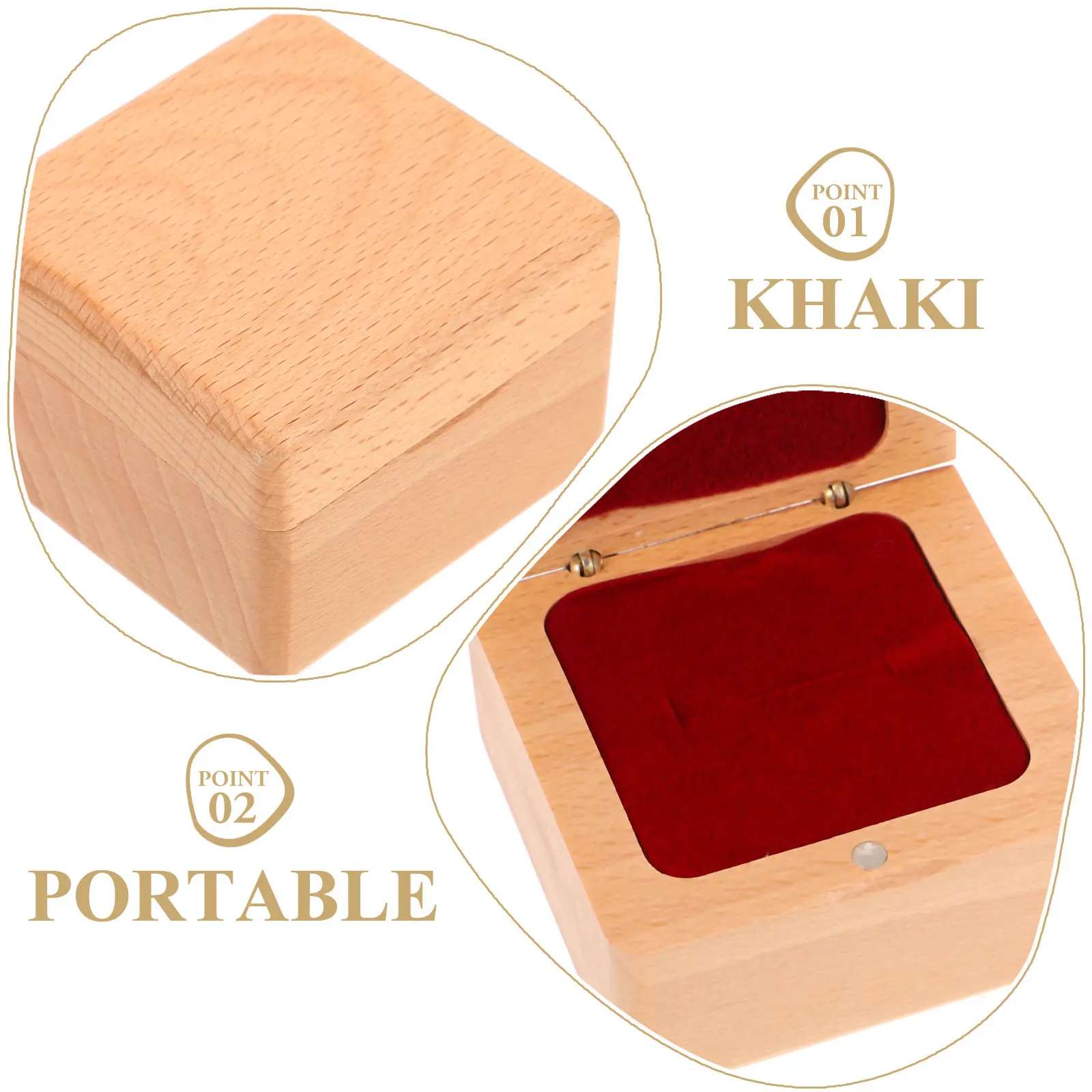 Wooden Ring Case Elegant Wedding Ring Box Secure Storage Holder for Rings Earrings Jewelry Organizer Jewelry Display Box