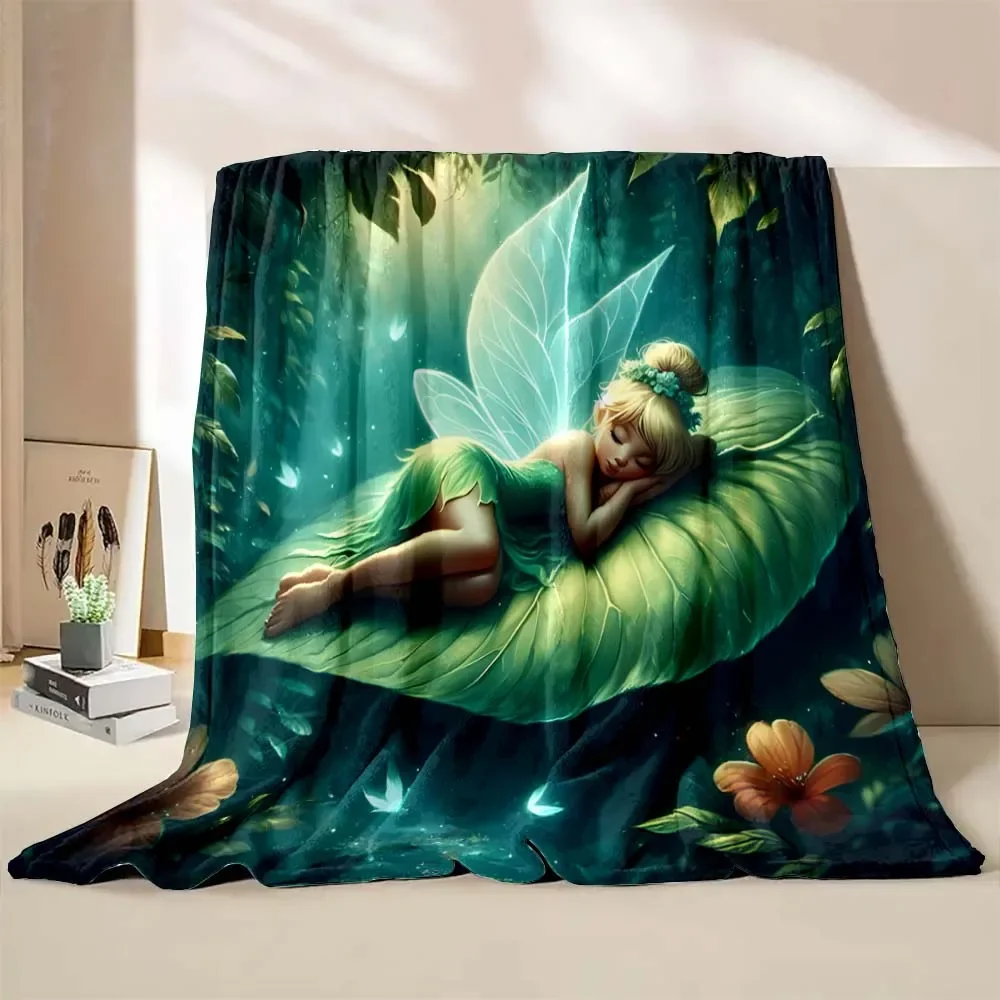 6 taglie Disney Tinker Bell coperta stampata per bambini coperta per adulti biancheria da letto morbida e calda per divano letto coperta da viaggio