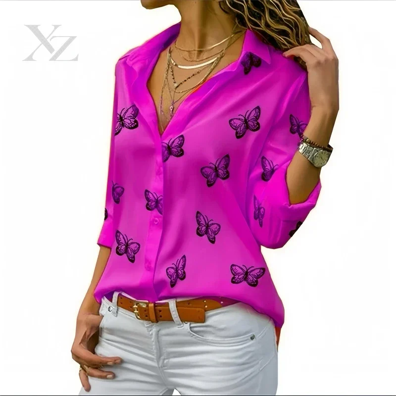 2024 New Women's Long-Sleeved Hawaiian Shirt - 9 Colors, Soft Fabric, Fashion Outdoor Holiday Beach Clothing