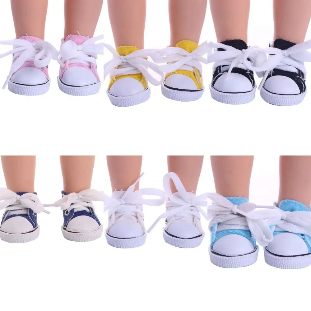 

Cartoon 5*3cm Doll Shoes Hand-made Multi Color Mini Canvas Shoes DIY Dolls Accessories Birthday Gifts