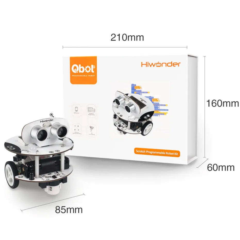 Kit per auto robot giocattolo con codifica Robot educativo Qbot Robot telecomandato con sensore ad ultrasuoni STEM