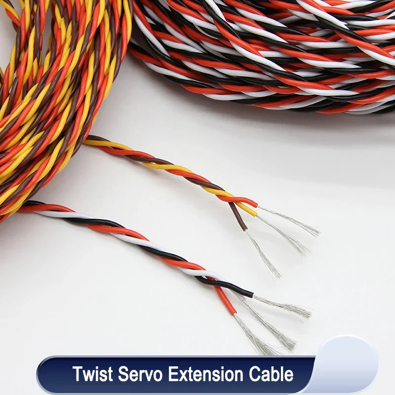 

2/5/10m Twist Servo Extension Cable 22AWG 26awg 30/60 Core RC Airplane Accessories 3 Way JR Futaba Twisted Wire Lead