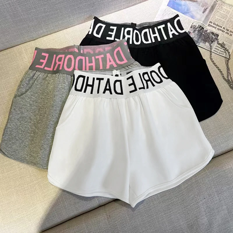 

High Waisted Loose Fashion Dopamine Casual Wide Leg Sports Shorts For Women