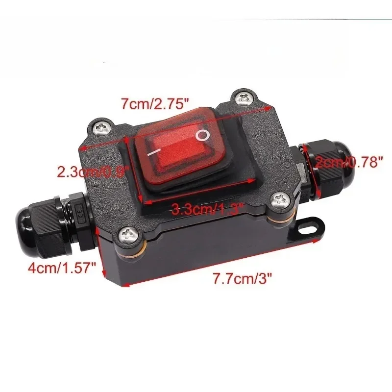 High Current Power Waterproof Switch IP67 Waterproof Inline Switch 12V-24V DC