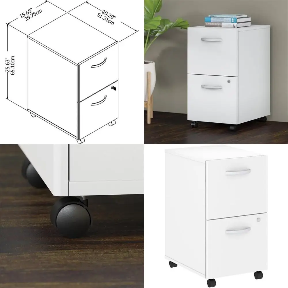 

White Modern Mobile Office Cabinet with C2 Design