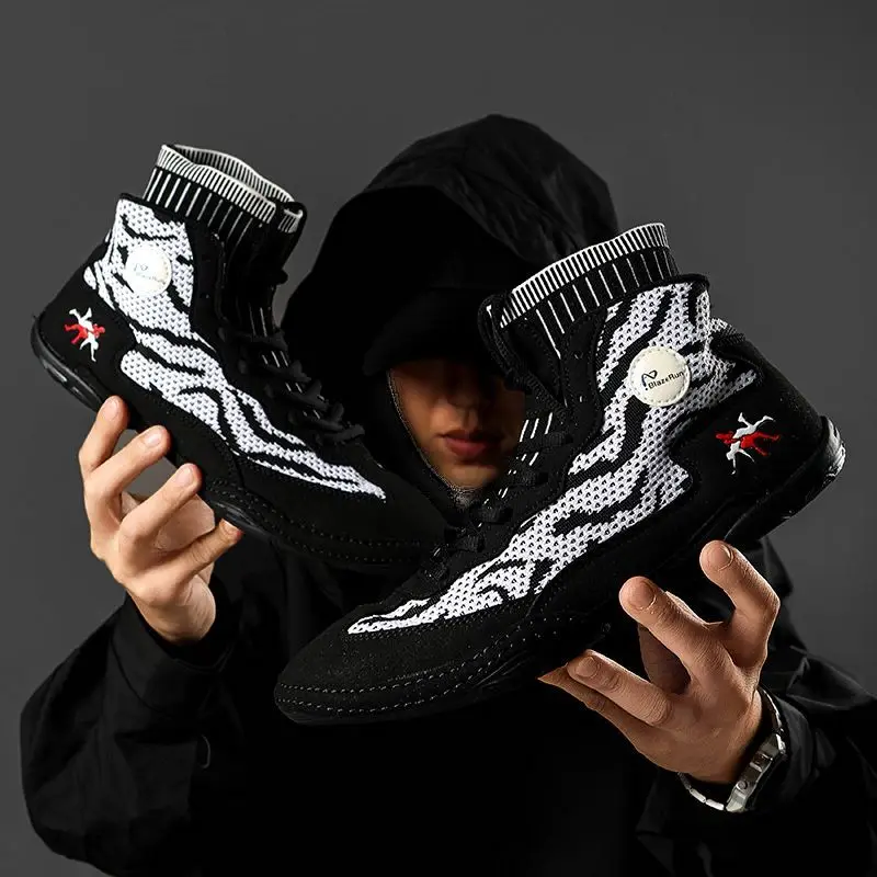 

Good Quality Boxing Sport Shoes for Mens Professional Men Wrestling Sneakers Mesh Breathable Gym Training Shoes Man