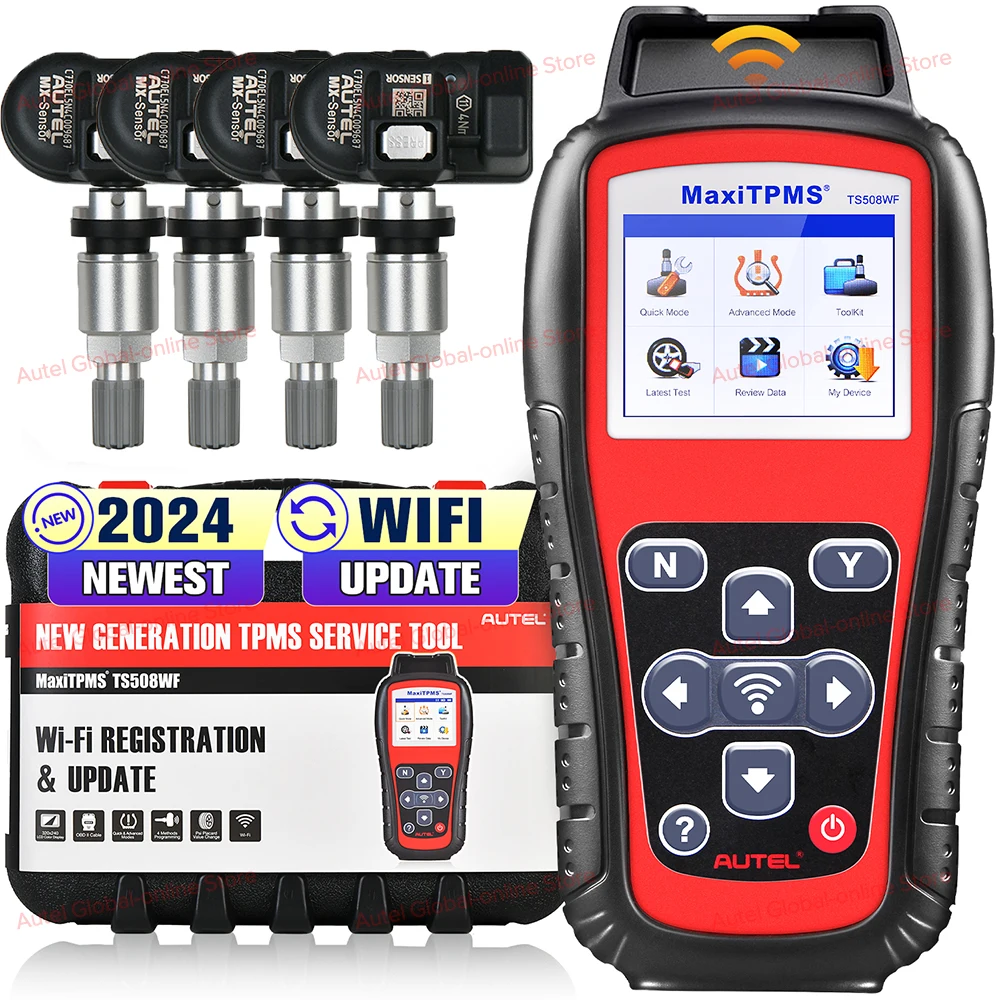 Autel MaxiTPMS TS508WF Kit TPMS Relearn Tools OBD2 Code Reader w/ 315/433MHz MX-Sensor, Sensors Relearn/Activate, TPMS Diagnosis