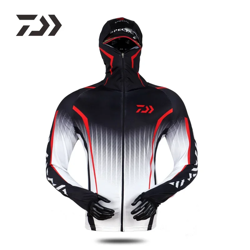 Summer Anti-uv Fishing Hooded Men's Professional Clothing Uv Protection Face Neck Breathable Outdoor Fishing Clothes