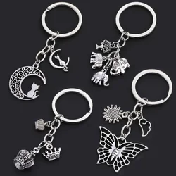 Love Heart Woman Key Chain Animal Cat Man Keychain Wing Evil Eye Fashion Jewelry Car Pendant Friend Original Christmas Gift