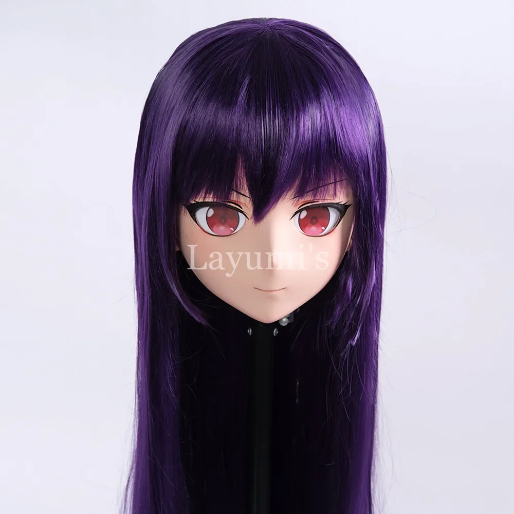 (Máscara LiLi 115) Menina Meia Cabeça Halloween Máscara de Sílica Realista Cosplay Japonês Comic Anime Kigurumi Máscara BJD Crossdressing