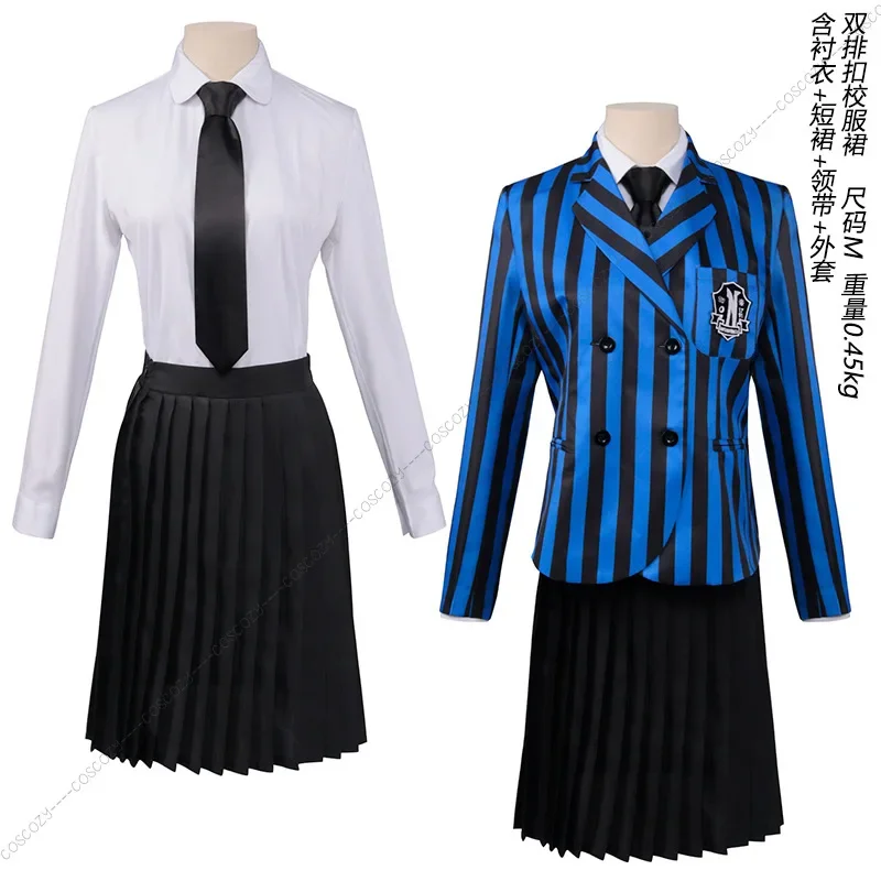 Disfraz de Cosplay de la familia Addams del miércoles, vestido para niña, película para adultos, disfraces de Cosplay del miércoles, disfraz de fiesta familiar gótico negro