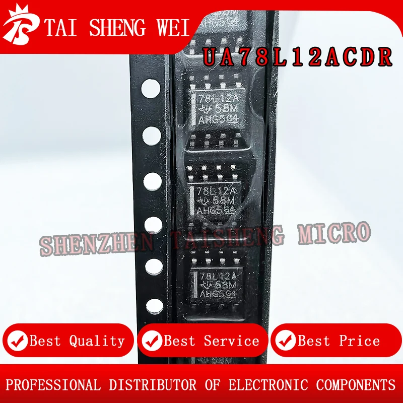 5PCS Brand New Original UA78L12ACDR Linear Voltage Regulator Chip UA78L12 Print 78L12A SMD SOP-8 Voltage Regulator Chip