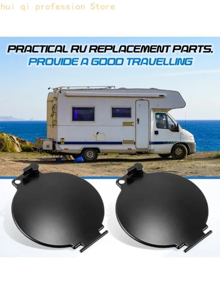 Sewer Storage Cover for Motorhome Service, 2 Pack Round ABS Access Lid With Exit Opening, Compartment Coverage, and Daily Repair