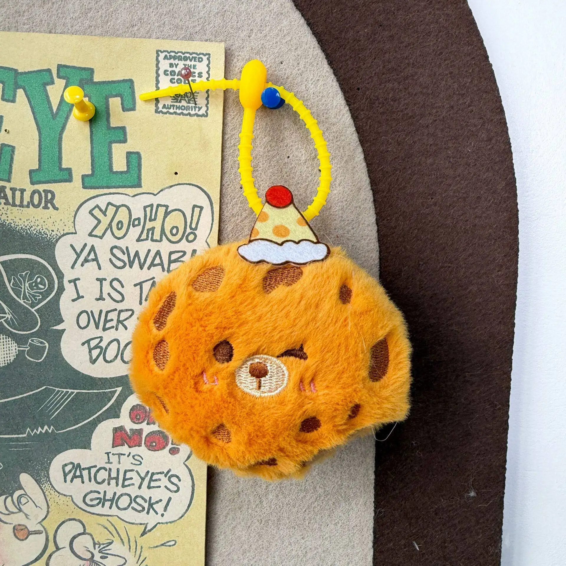 Japanese Cute Original Desserts Plush Keyring Simulation Cartoon Bear Biscuits Plush Stuffed Toy Bag Decor Keyring Xmas Gifts