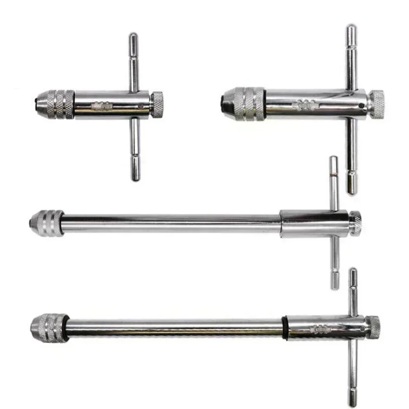 

1pc Adjustable T-Handle Ratchet Tap Reamer Hand Manual Holder Wrench M3-M8 M5-M12 Hand Tap Wrench Thread Tapping Tool