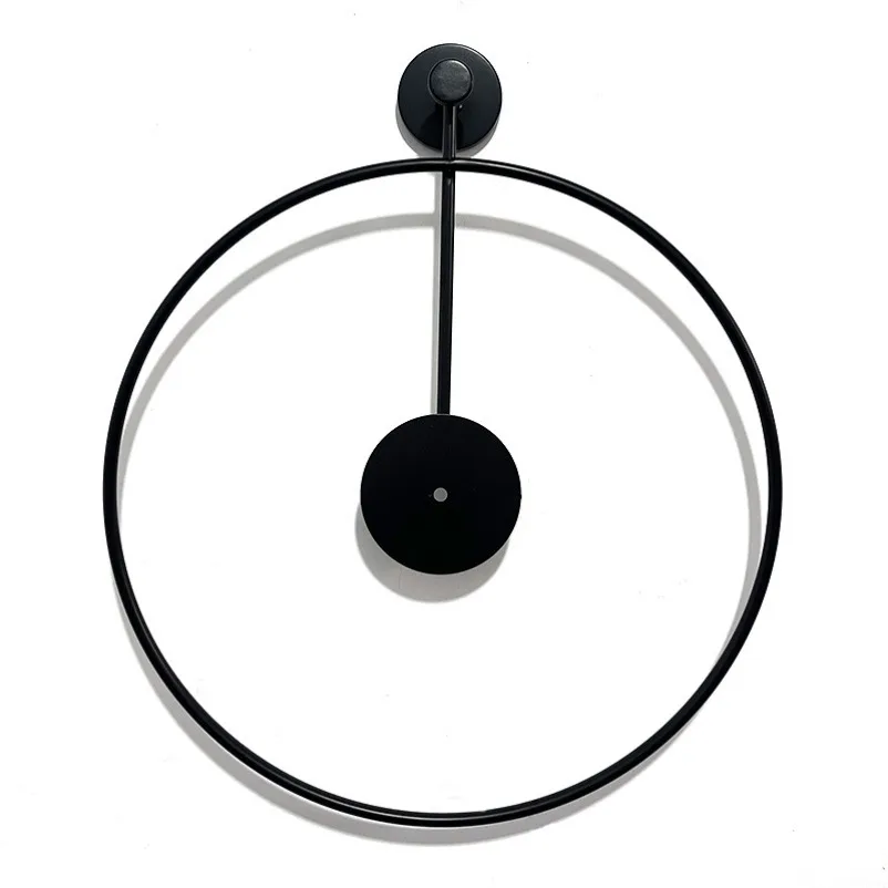 Wrought iron spray paint hanging clock holder, watch accessories, pendulum movement, swinger, retro living room wall hanging