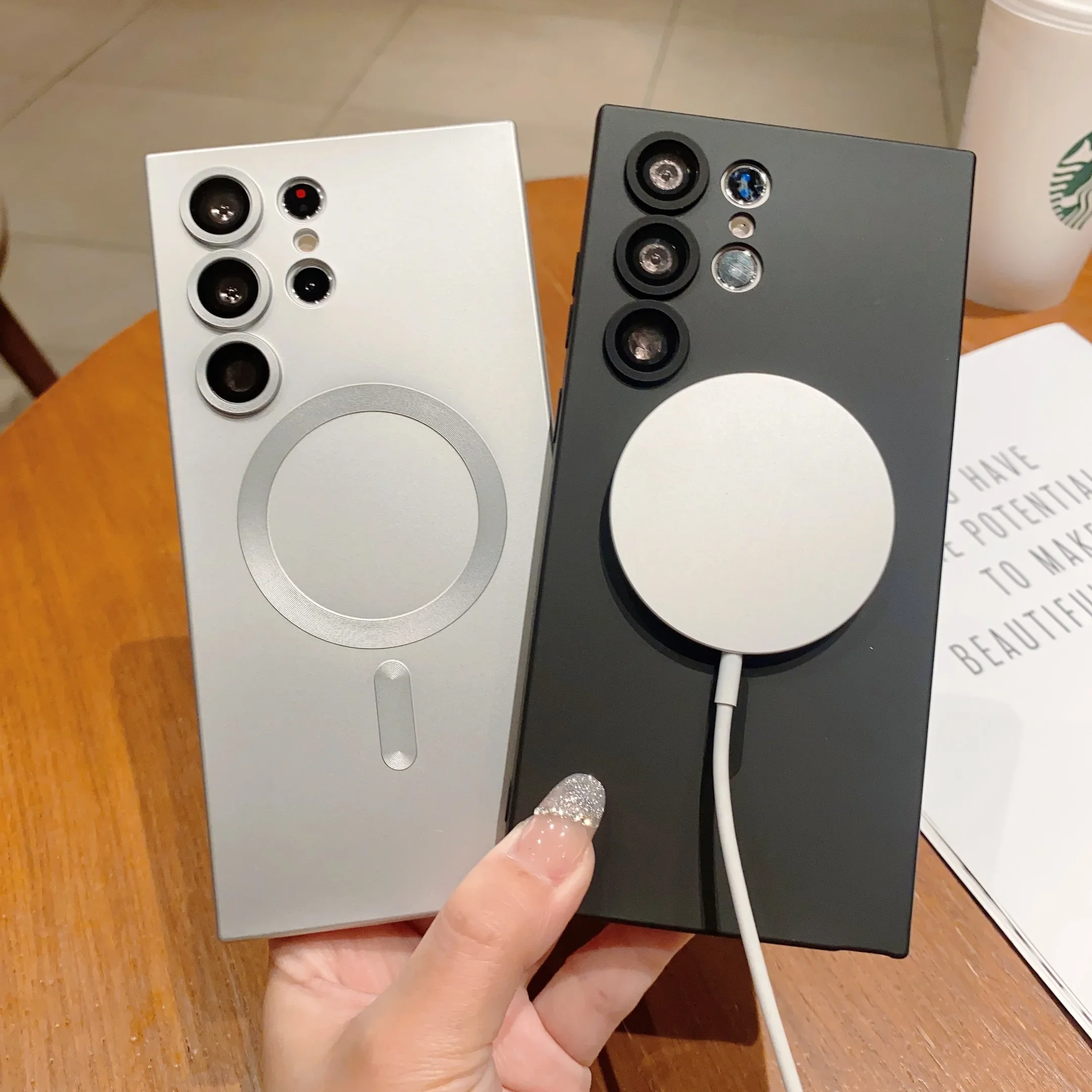 Luxury For Magsafe Magnetic Case For Samsung Galaxy S24 S25 S22 S23 Ultra Plus S20 S21 FE Note 20 A35 A55 A05 A15 Soft TPU Cover - náhled 5