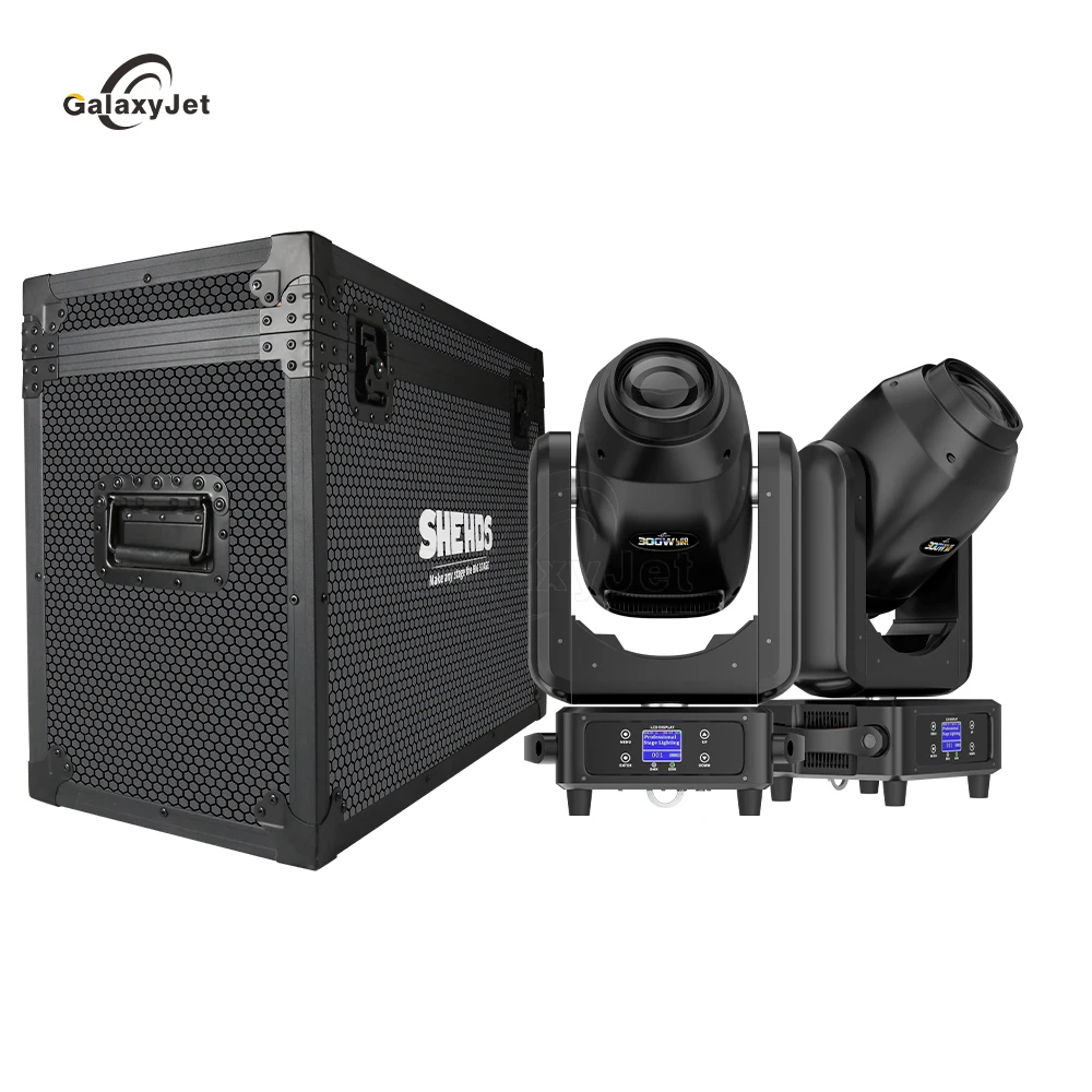 galaxyjet led moving head light zoom beam spot e wash flight case efeito frost para barras discotecas concerto 300w 3in 1 01