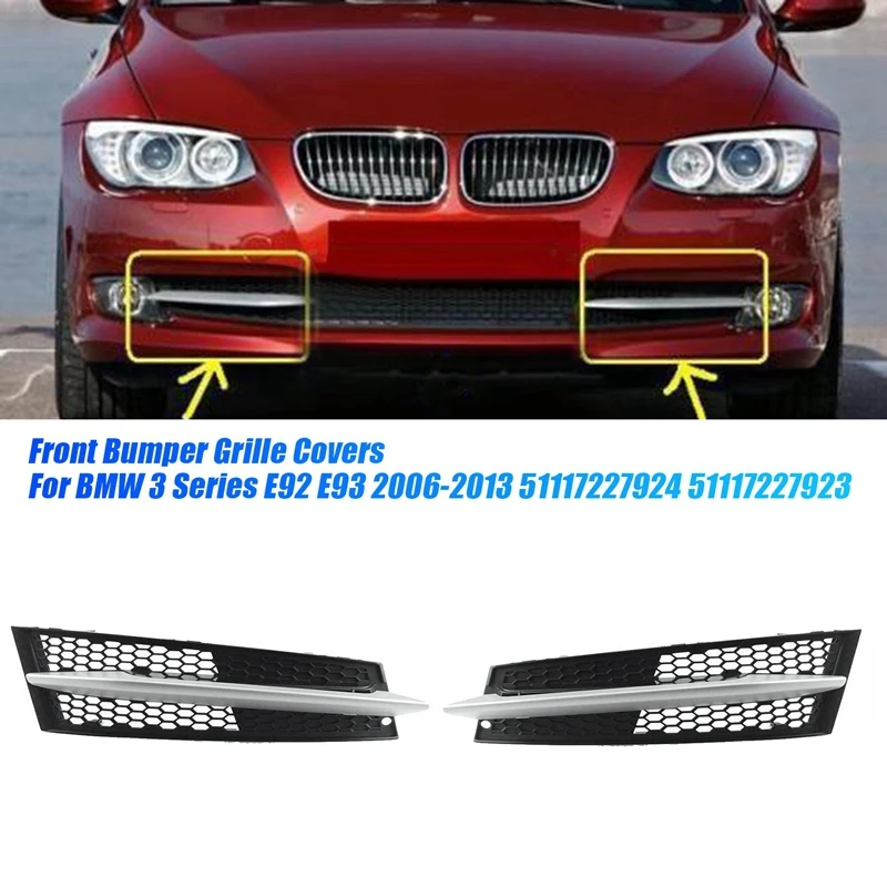 Front Bumper Lower Grille And Trim Strip For BMW 3 Series X5 E92 LCI E93 LCI 2006-2013