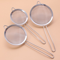 3Pcs/Set Stainless Steel  Wire Fine Mesh Oil Strainer Flour Colander Sieve Sifter Pastry Baking Tools Kitchen Accessories