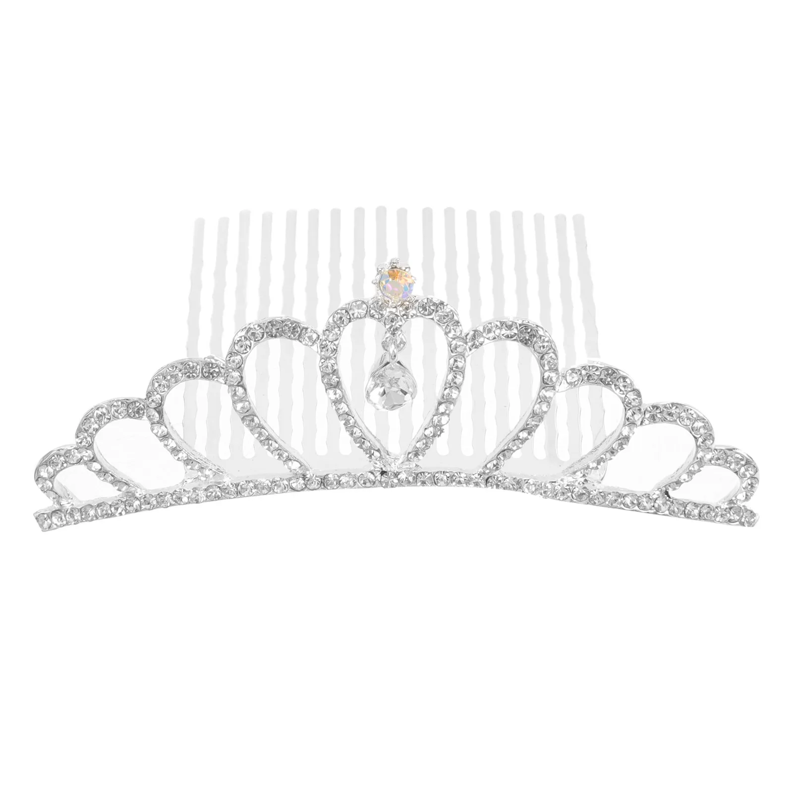 

Rhinestone Crown Hair Comb for Little Girl Delicate Unique Alloy Design with Sparkling Rhinestone Decor Perfect for Wedding