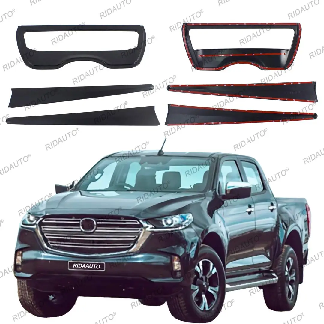 Tailgate Handle Cover Sticker Molding Trim For Mazda BT50 2021 2022 2023 2024 Matte Black Rear Back Tail Gate Door Decorations