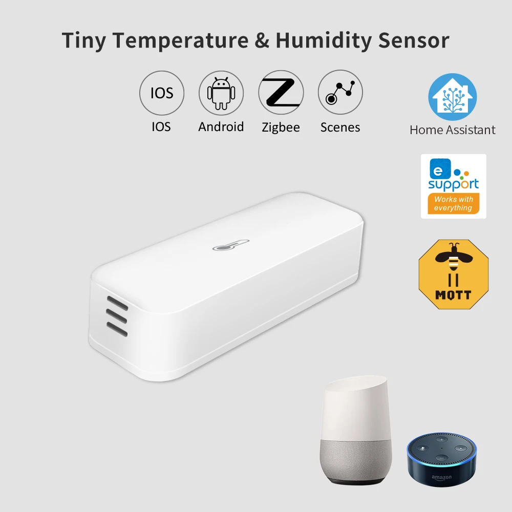 Lincukoo EWelink Zigbee Tiny Temperature Humidity Sensor APP Remote Monitor For Smart Home Assistant Hott Alexa Google Assistant