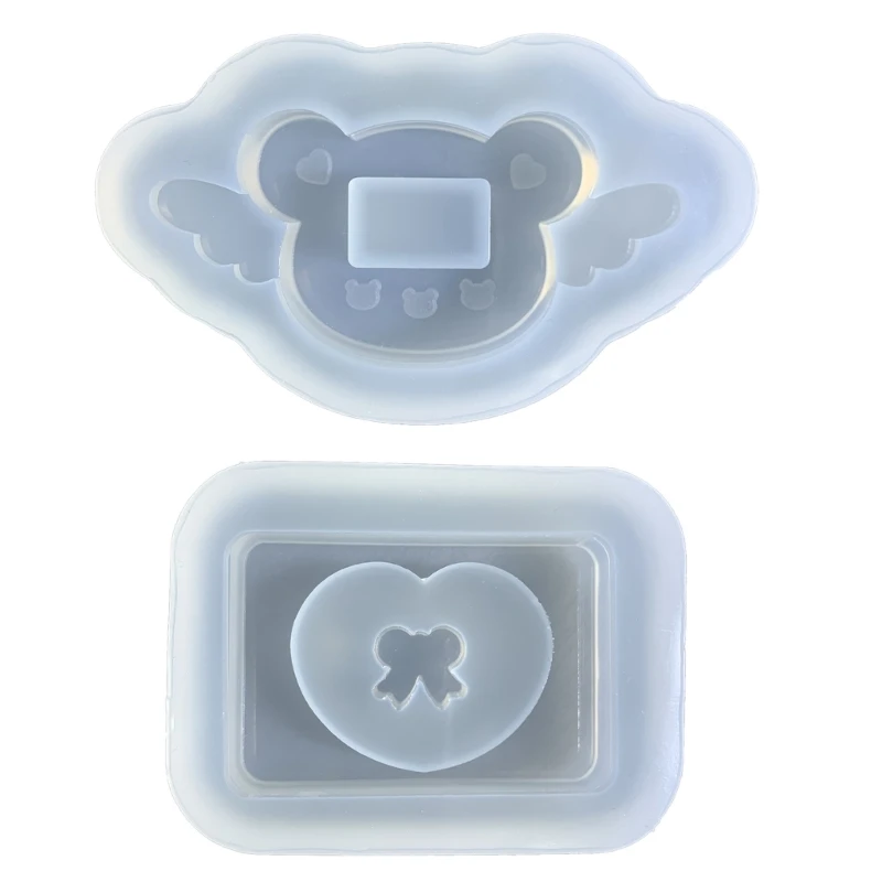 Angel Bear Bowknot Ornament Silicone Epoxy Resin Mold DIY Keychain Pendant Jewelry for Bag Decorations Craft