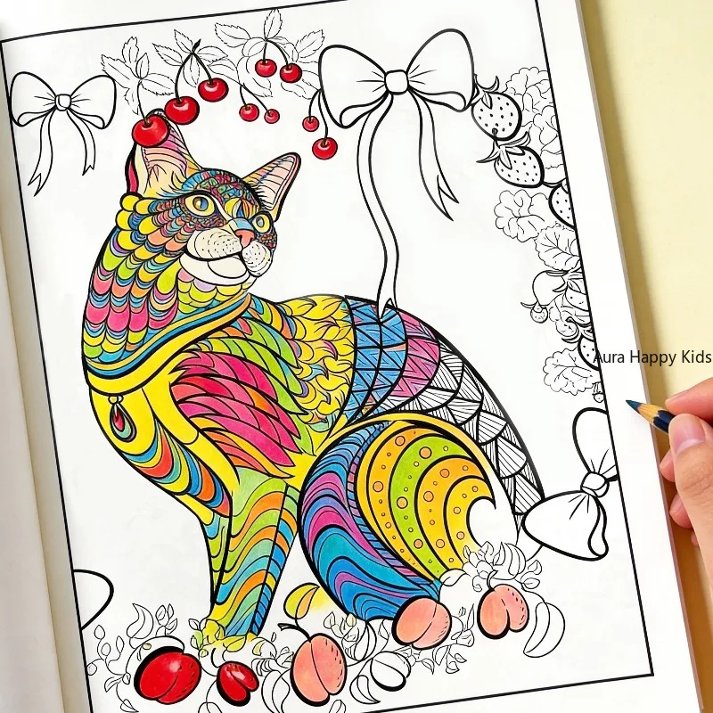 A Casual and Relaxing Adult Coloring Book with Animal/flower/mandala Themes, Fantastic Healing Coloring Picture Book, 23 Pattern