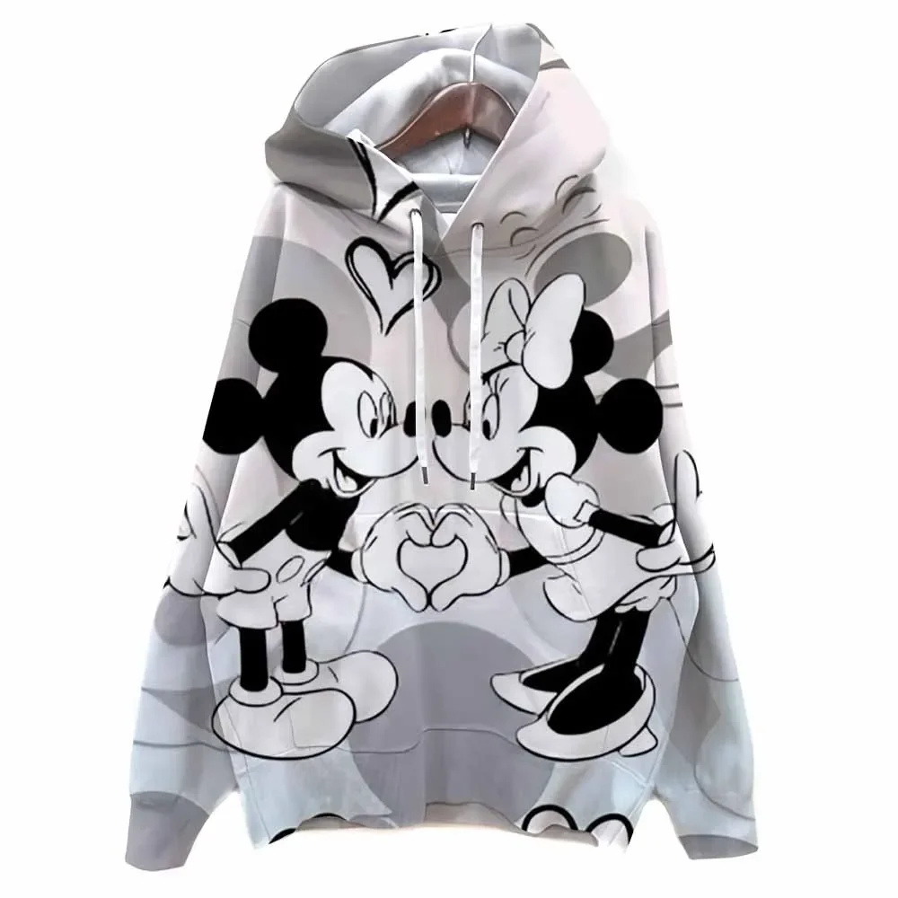 디즈니 미키 마우스 프린트 Y2K 후드티 여성 하라주쿠 카와이 옷 오버사이즈 스웨트셔츠 귀여운 여성 새로운 캐주얼 패션 고딕