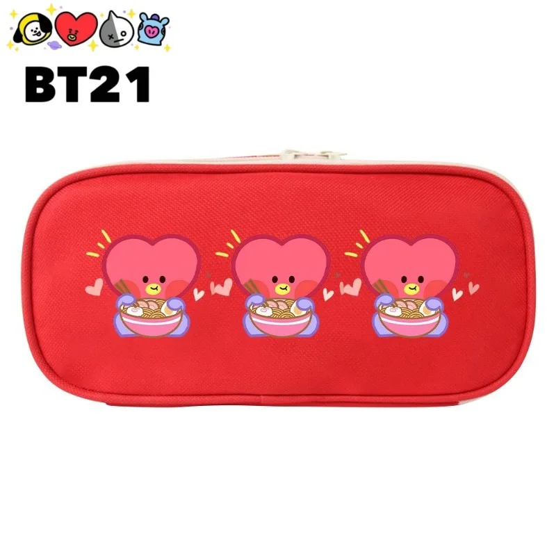 

Sweet BTS Men and Women New Creative Cartoon Pattern Canvas Pencil Case Simple Fashion Portable Stationery Storage Bag Gift