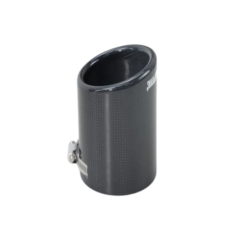 1PC Car Universal Case Black Glossy Exhaust Tip housing Straight Edge Carbon Fiber Exhaust Muffler Pipe Tip Cover